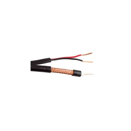 Cable Wholesale RG6/U Siamese Coaxial + Power Cable, 18AWG Solid Bare Copper Coax, 18/2 Stranded Copper Power, 10X4-28222NH