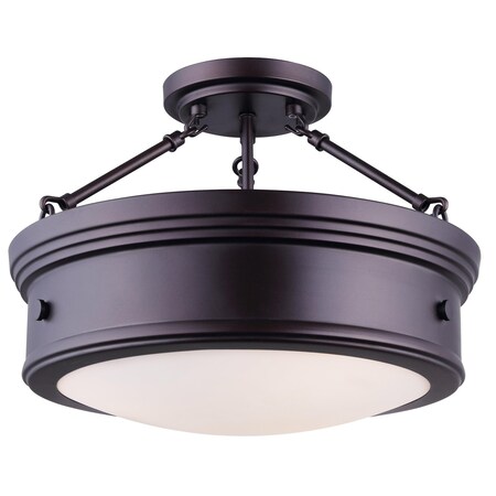 Canarm Semi-Flush Mount, 3 Light, 100W, 15x12" ISF624A03ORB