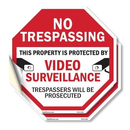 Signmission No Trespassing This Property Is Pro, 4 inch X 4 inch, Vinyl Decal, 2PK OC-D-2PACK-4-101