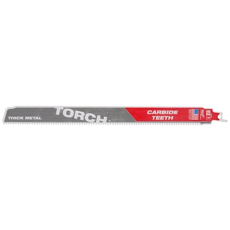 Milwaukee Tool Reciprocating Saw Blade for Thick Metal, 12 in. 8 TPI SAWZALL THE TORCH with Carbide Teeth 48-00-5203