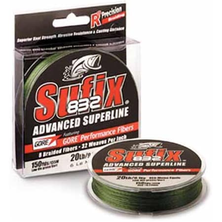 Normark Sufix 832 Braid 150 Yards 50 lbs. Lo-Vis Green S660-050G