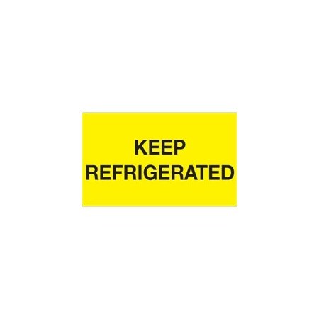 Bubblefast 3 x 5'' - ''Keep Refrigerated'' Fluorescent Yellow Labels BFDL1115
