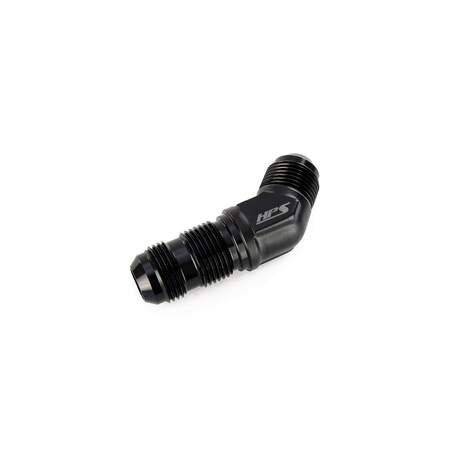 Hps Performance 45 Degree -3 AN Male to Male Bulkhead Adapter, Aluminum, Black AN837-3