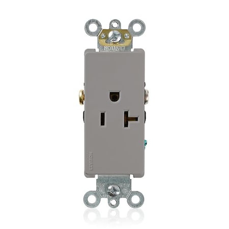 Leviton PlugsandReceptacles, 20A, 125VAC, Gry, Nylon 16341-GY