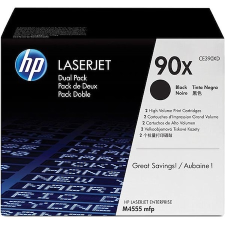 Hp 90X (CE390XD) Black High Yield 2-pack Original LaserJet Toner Cartridges (24,000 Yield Each) CE390XD