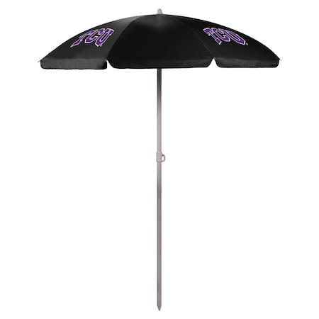 Picnic Time Family Of Brands NCAA TCU Horned Frogs Outdoor Canopy Sunshade Beach Umbrella 5.5' - Small Patio Umbrella 822-00-179-844-0