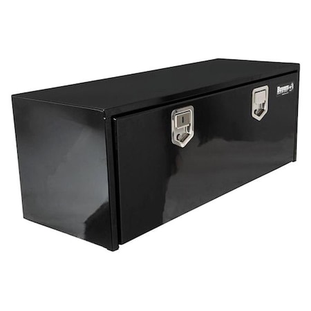 Backseat Single Drop Door Underbody Tool Box with Rotary Paddle Latch - Black, Carbon Steel BA1831079