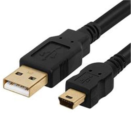 Cmple 6 ft. USB 2.0 A Male To Mini B Male 5 Pin Gold Plated Cable - Black 667-N