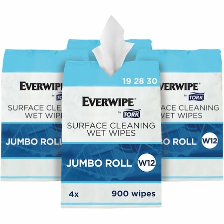 Tork Cleaning Wipes, White, 8 in x 6 in, Lemon 900 Count, PK4 192830