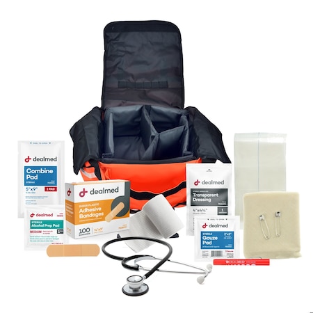 Dealmed Trauma Bag, 20 in L, 16 in W, Orange 787230-FS
