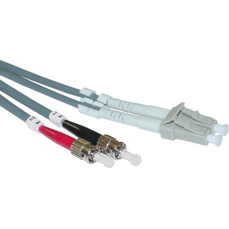 Cable Wholesale LC/UPC to ST/UPC OM2 Duplex 2.0mm Fiber Optic Patch Cord, OFNR, Multimode 50/125 LCST-11005