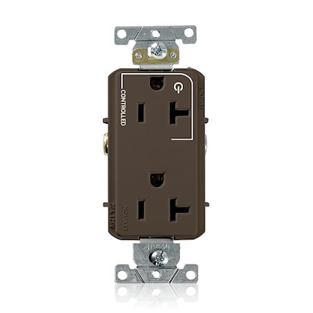 Leviton DPl Dup Rec 20A 125V 1MCtrl Self-Gr Brn 16352-1P