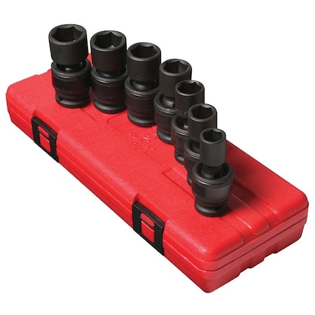 Sunex 1/2 in Drive Metric 6 Point Standard Universal 7-Piece Impact Socket Set 2655