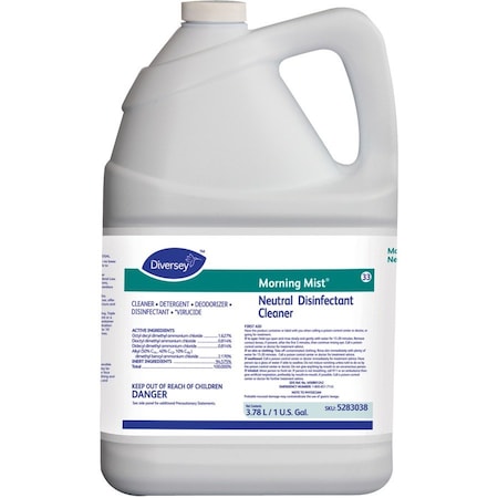 Diversey Cleaner and Disinfectant, 1 gal. Pail, Fresh Scent, Blue-Green, 4 PK 5283038