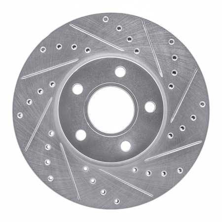 Dynamic Friction Co DFC Brake Rotor - Drilled and Slotted - Silver 631-54217R