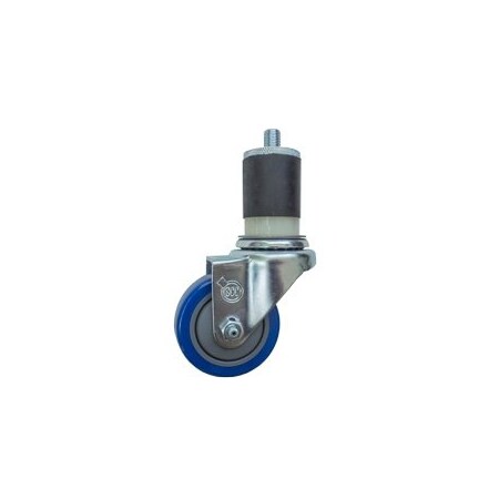 Service Caster 3.5'' SS Blue Poly Wheel Swivel 1-7/8'' Expanding Stem Caster SCC-SSEX20S3514-PPUB-BLUE-178