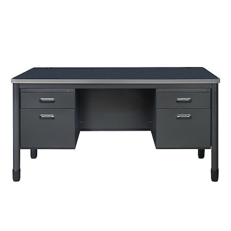 Regency Double Pedestal Desk, Steel Frame, 60 in W 66266DPGY