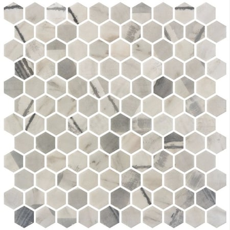 Andova Tiles SAMPLE-Avery 1-in. Honeycomb Polished Upcycled Glass Floor and Wall Mosaic Tile SAM-ANDAVE1246