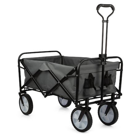 Pure Garden Collapsible Wagon Grocery Cart on Wheels Portable Beach Wagon, Folding Garden/Shopping Cart 50-LG1500