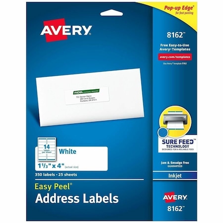 Avery Dennison LABEL, INKJET, 1.33X4, 14/SH 8162