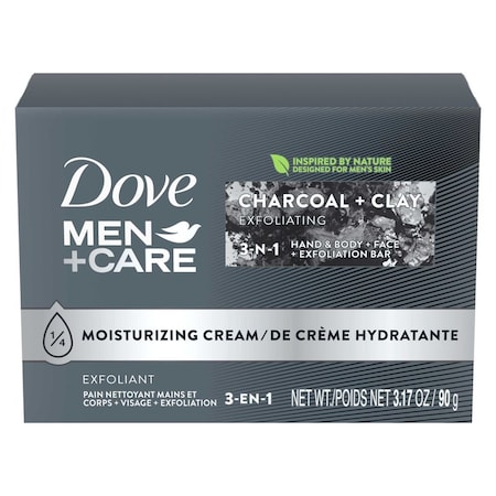 Dove Men+Care Charcoal Plus Clay 3-n-1 Hand and Body Face Shave Bar, 22.5 Ounce, 12PK 67831074