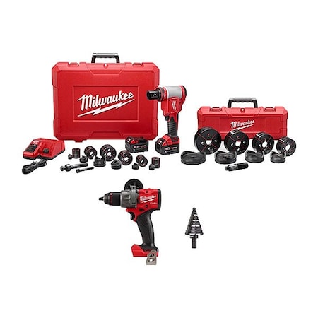 Milwaukee Tool M18 Knockout Kit + M18 Drill + Step Bit 2676-23, 2904-20, 48-89-9205