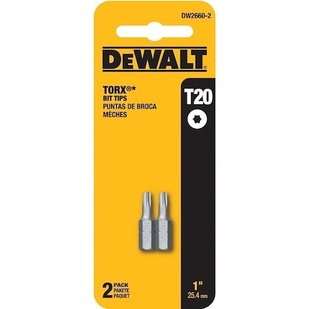 Dewalt DeWALT DW2660-2 Power Bit, T20 Drive, Torx Drive, 1/4 in Shank, Hex Shank, Steel DW2660-2