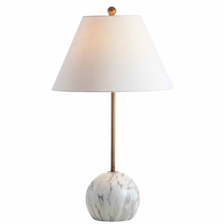Jonathan Y Miami 29" Minimalist Resin/Metal LED Table Lamp, Gold/White JYL3065A