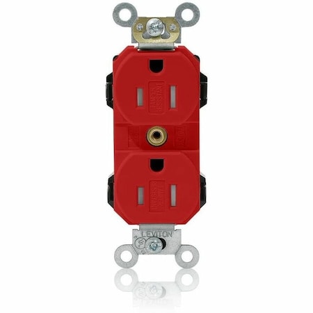 Leviton Straight Blade Receptacle, 5-15R, 15 A, 125V AC, Self-Grounded MT562-SR