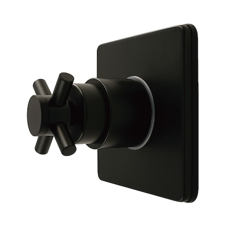 Kingston Brass Single-Handle Six-Way Diverter Valve with Square Trim Kit, Matte Black KS4040DX