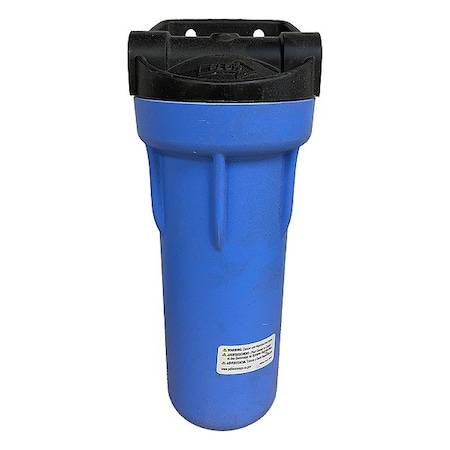 Nephros Filter Housing, 10 in H, 6 in Dia, Blue 70-6010