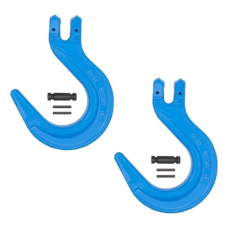 Mytee Products 5/8in Grade 100 Clevis Foundry Hook-WLL 8800 LBS-Blue Clevis Hook for Towing, Lifting & Rigging, 2PK FH58-G100x2