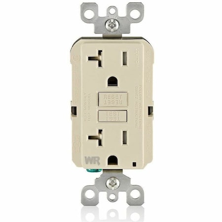 Leviton Self-Test GFCI Receptacle, Tamper Resistant Duplex, 20 Amp, 125 Volt, 5-20R NEMA GFWT2-T