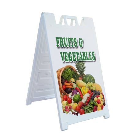 Signmission Fruits & Vegetables, A-Frame & 2 Decals Installed, Heavy-Duty Plastic Frame SBHD-D-2436-Fruits & Vegetables