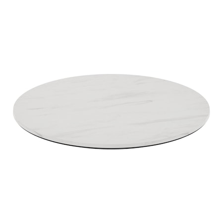 Flash Furniture Acadia 31.5 in Round White Faux Marble Indoor Outdoor TopGuard HPL Wrapped Tabletop ST-RD800C-1-M-3A-M-WH-MAR-GG