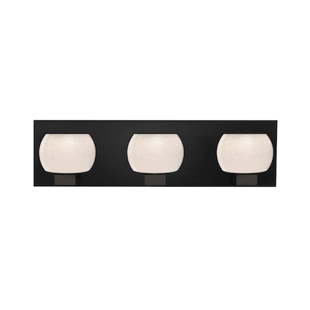 Besa Lighting Besa, Keno Vanity, White Sand, Black Finish, 3x60W G9 base 3WF-KENOWH-BK