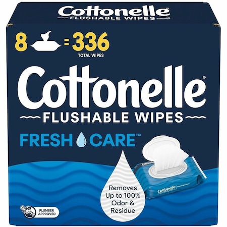Cottonelle Body Wipes, FreshCare, 7.25 x 5 in Wipe, Soft Pack, 8 PK 51826
