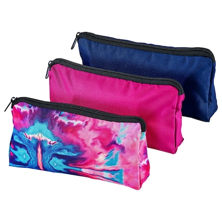 Its Academic Printed Fabric Pencil Pouch, For School & Office Supplies, 3-Pack 24370-NFWC-3PK