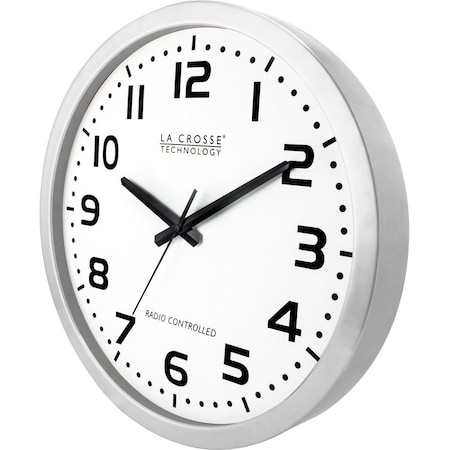 La Crosse Technology 16 Inch Atomic Metal Analog Metal Wall Clock - WT-3161WH WT-3161WH
