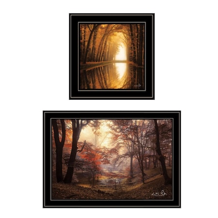 Homeroots Set Of Two Natures Reflections 2 Black Framed Print Wall Art, 2PK 406107