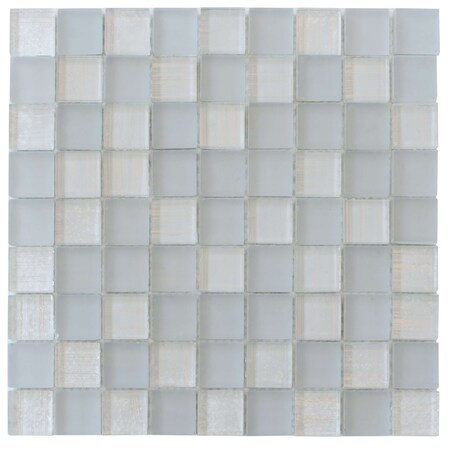 Apollo Tile Could Gray 11.3 in x 11.3 in Glass Glossy, Matte Floor and Wall Mosaic Tile 4.43 sqft/case, 5PK APLJP88311A