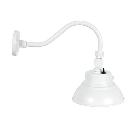 Westgate 10in 25W GOOSENECK BARN LIGHT, MCT 30/40/50K, 0-10V, PHOTOCELL, WHITE, 3000K/4000K/5000K GNB-25W-MCT-WH-P