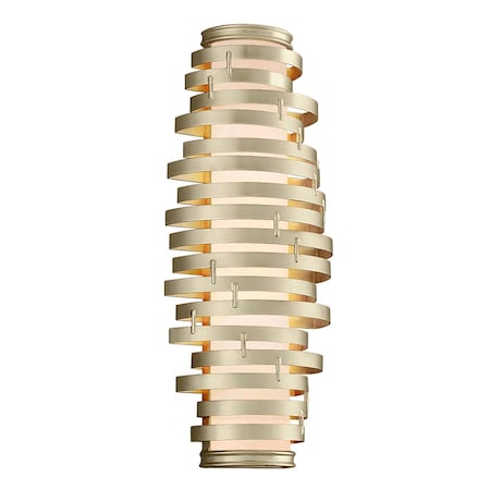 Corbett Lighting Vertigo 3 Light Wall Sconce 10 In. Warm Silver Leaf 128-13-WSL