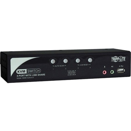 Eaton EATON Tripp Lite Series 4-Port KVM Switch with Audio, OSD and Peripheral Sharing B006-VUA4-K-R