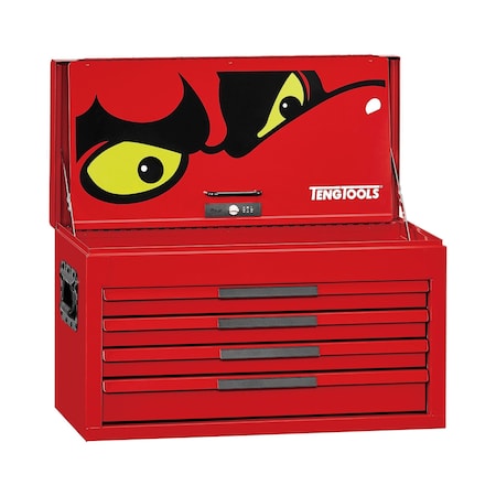 Teng Tools 26 Inch Wide 4 Drawer PRO35 Heavy Duty Red Top Box - TST26R4