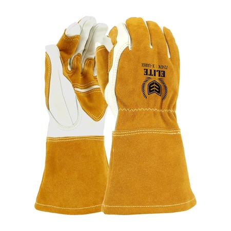 Firm Touch Cow Split Back, Reinforced Palm, 4.5" Cuff, Reinforced Index Finger, Reinforced Thumb, S, 12PK 7247K S