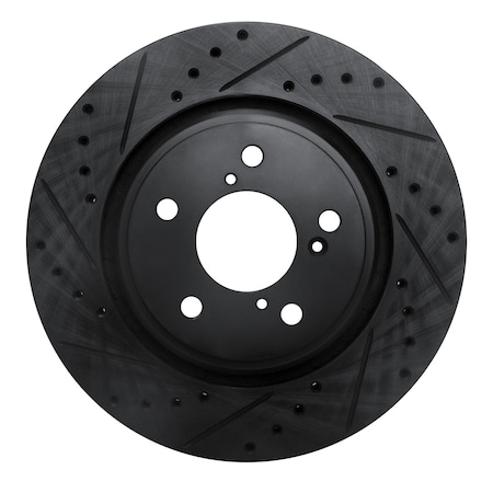 Dynamic Friction Co DFC Brake Rotor - Drilled and Slotted - Black 633-59058L