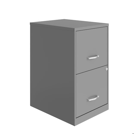 Space Solutions 14.25 in W 2 Drawer Vertical File Cabinet, Arctic Silver 24400