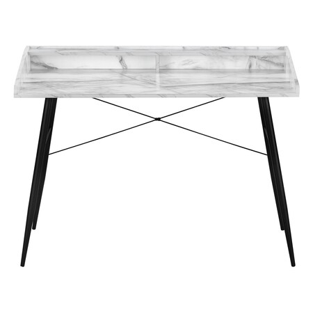 Homeroots 47" White and Black Wood and Metal Parsons Computer Desk 489839