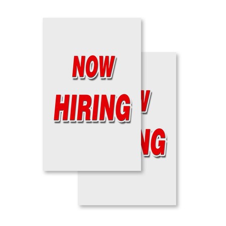 Signmission Now Hiring, Vinyl Decals Only 24 Inch x 36 Inch, Vinyl Decal, 2PK DSB-2436-2PACK-Now Hiring